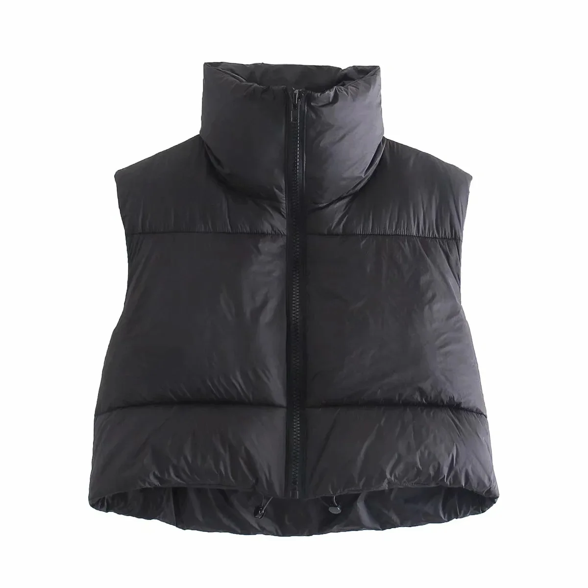 Puffy Vest Women Zip Up Stand Collar Sleeveless Lightweight Padded Cropped Puffer Quilted Vest Winter Warm Coat Jacket 2022 New