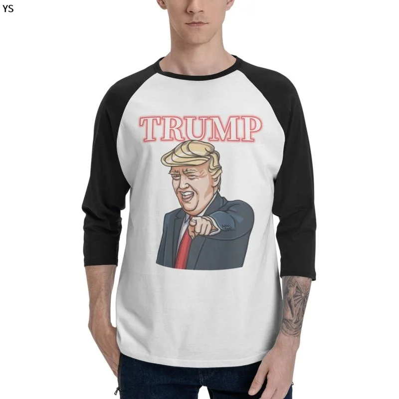 

2022 Trump T-shirt New Men's Round Neck Casual Long Sleeves Raglan Sleeves Spring and Autumn Tops Design Number: YSD216