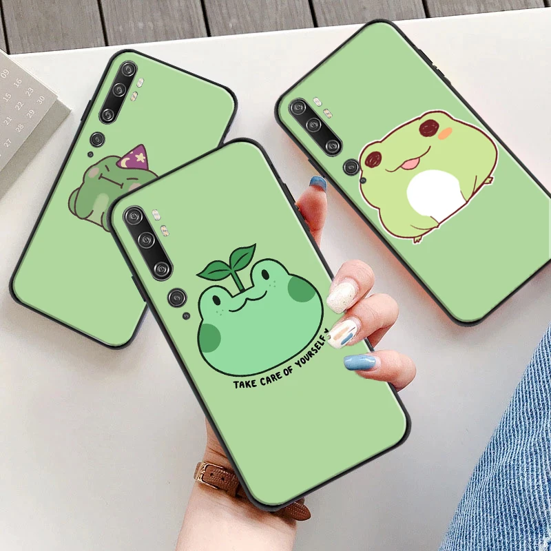

Funny Animal Frog Phone Case For Xiaomi CC9 CC9e 10S 10 Pro Lite 11 11 Lite Pro Ultra NOTE 10 Soft TPU Silcone Cover Coque Capa