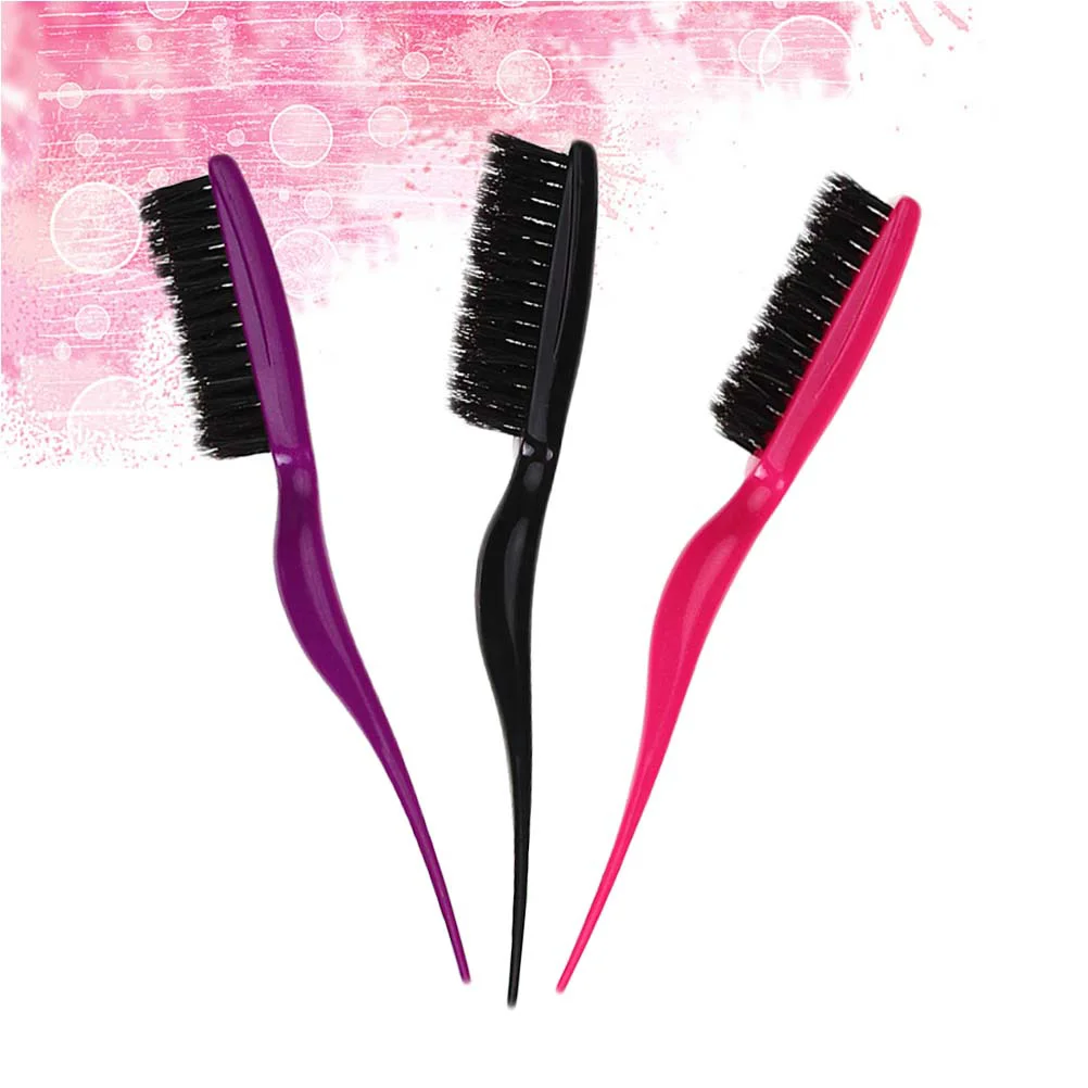 

3pcs Handle Natural Bristles Comb Pointed Tail Hairbrush Triplex Row Brush for Home Making Modelling