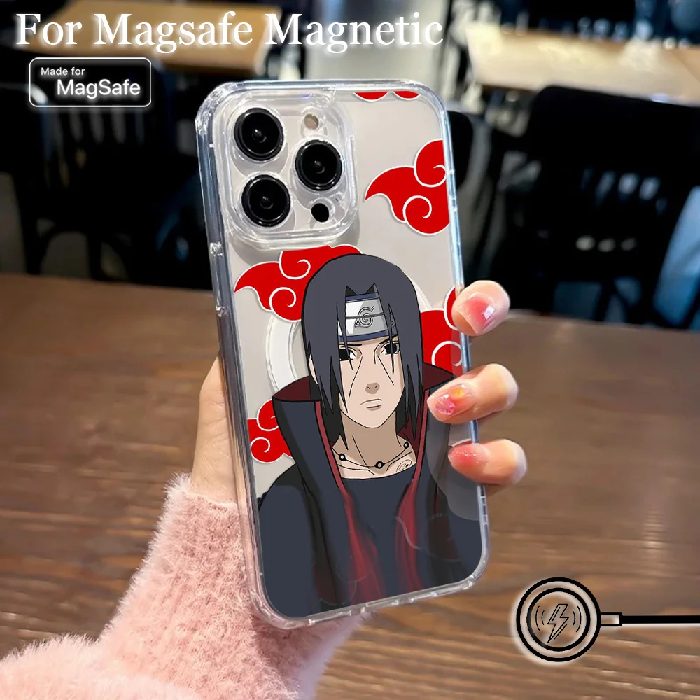 Фото Магнитный чехол для телефона Magsafe в Японии HotAnime для Narutos iPhone 16, 15, 14, 13, 12, 11, 8, 7 Plus Pro Max X XR XSMax, мягкий прозрачный чехол из ТПУ №4