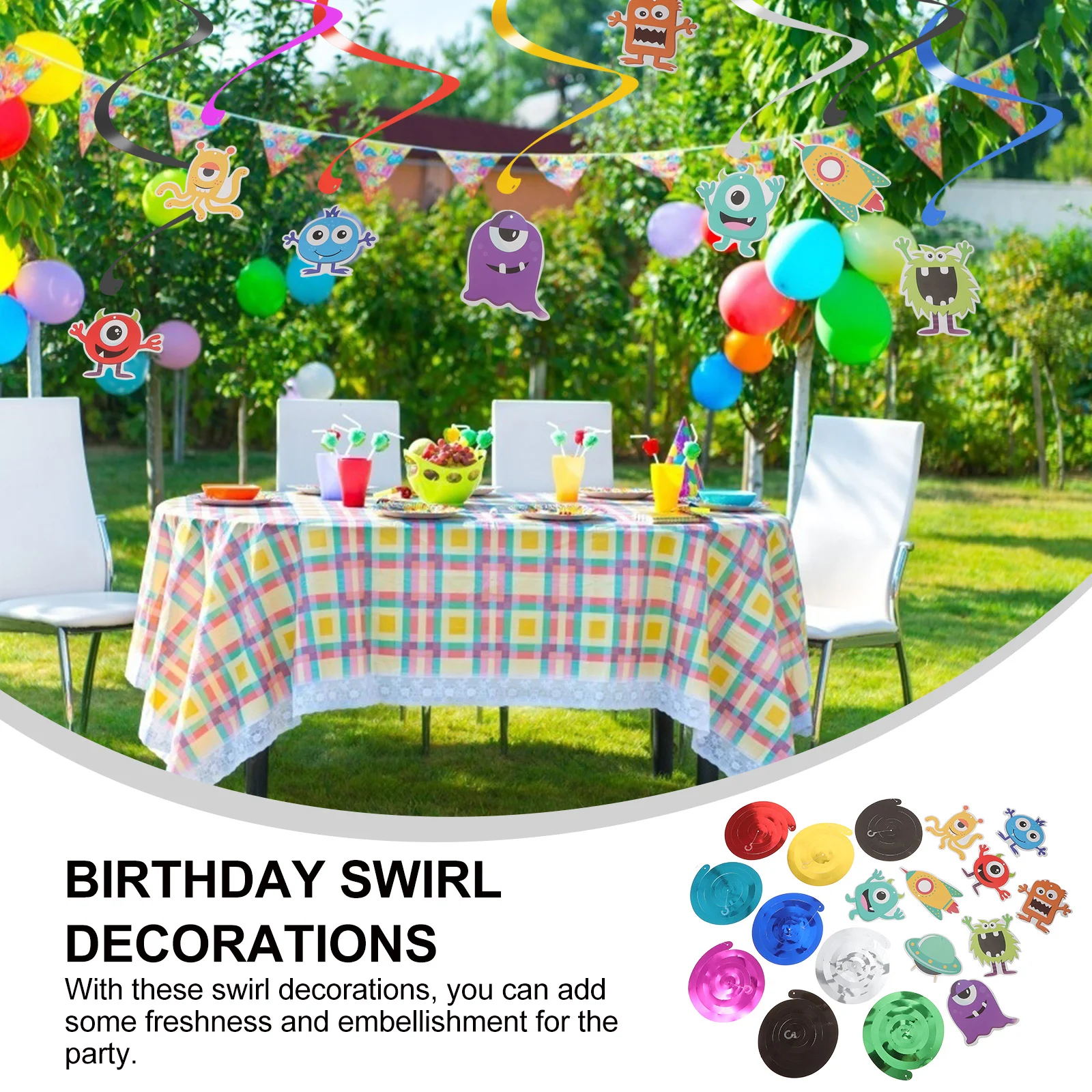 18 шт. мультяшные украшения вечерние фоны подвесные дворе завитки растяжки