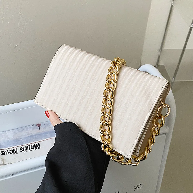 

Fashion Designer Chain Flap Bags For Women 2021 PU Leather Female Shoulder Bag Sac Main Femme Lady Handbags And Purses Mujer