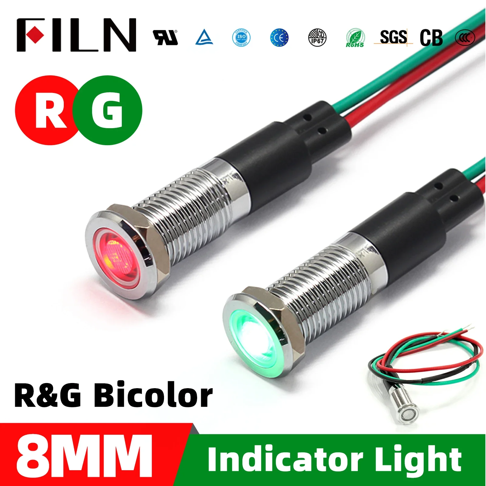

Двухцветный светодиодный индикатор FILN FL1M-8FW-D
