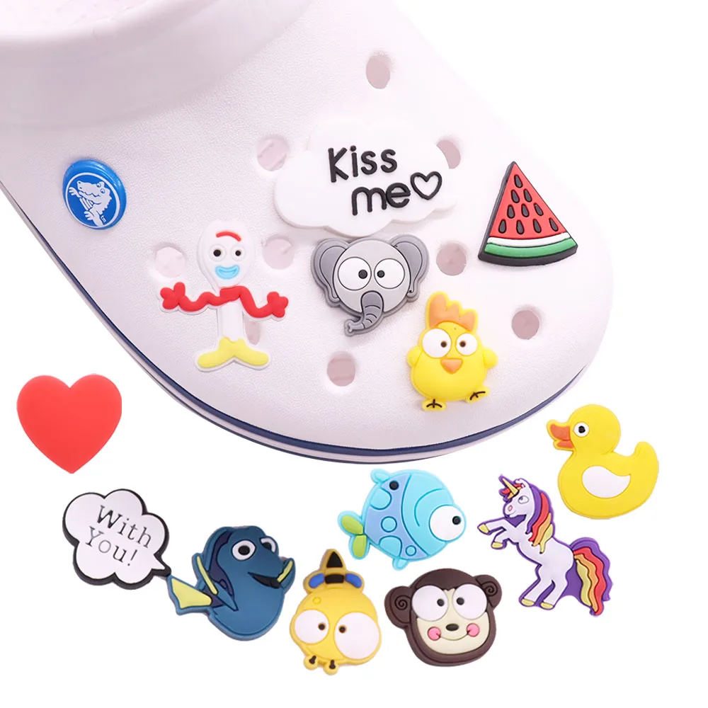 1 шт. ПВХ Мультяшные подвески для обуви Kawaii пчела слон Обезьяна арбуз курица