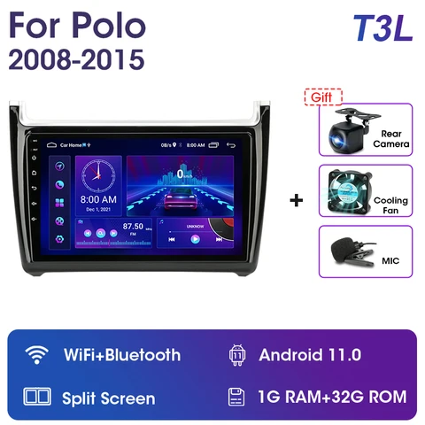 Автомагнитола Vtopek для Volkswagen, мультимедийный видеоплеер на Android 11, экран 9 дюймов, 4G, GPS-навигация, для VW Polo 2008-2020