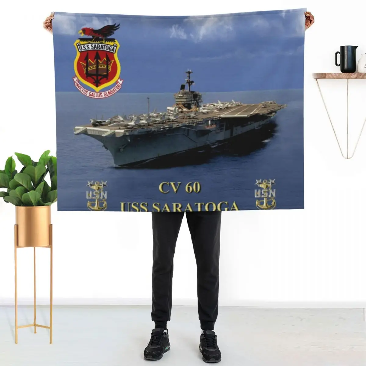Фото Плед CV-60 USS Saratoga, легкий и теплый плед для путешествий и кемпинга №2