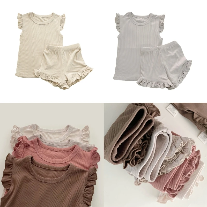 

Toddler Summer Outfit Baby Girl Bodysuit Loungewear Shorts & Short Sleeve