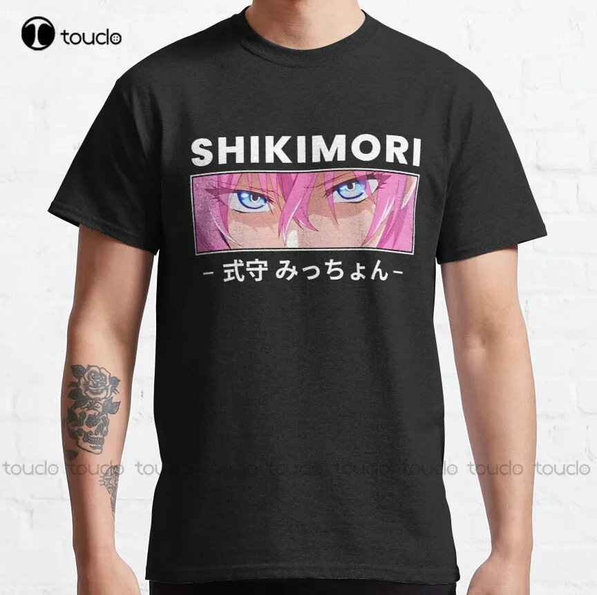 

Классическая футболка Shikimori Eyes - Kawaii Dake Ja Nai Shikimori San, семейные рубашки, дышащие хлопковые всесезонные Gd хип-хоп ретро