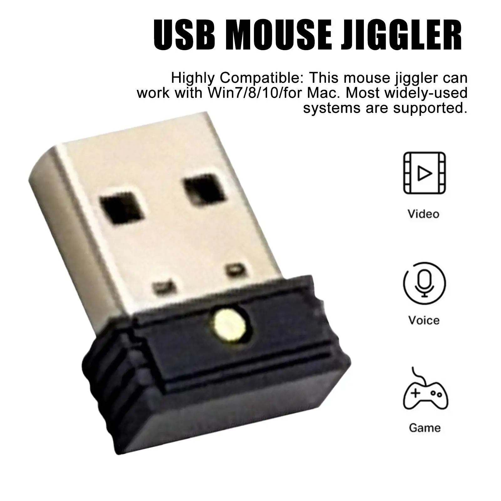 

1Pcs USB Mouse Jiggler,Undetectable Automatic Computer Mouse Mover Jiggler, Keeps Computer Awake,Simulate Mouse Movement