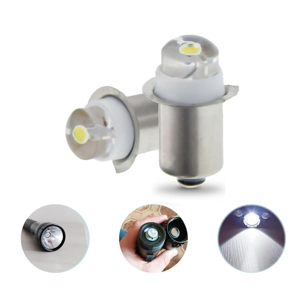 

2pcs 3/4.5/6V 0.5W 6000K White LED P13.5S Replacement Bulb For Flashlight Torch Outdoor Tools Long Service Life