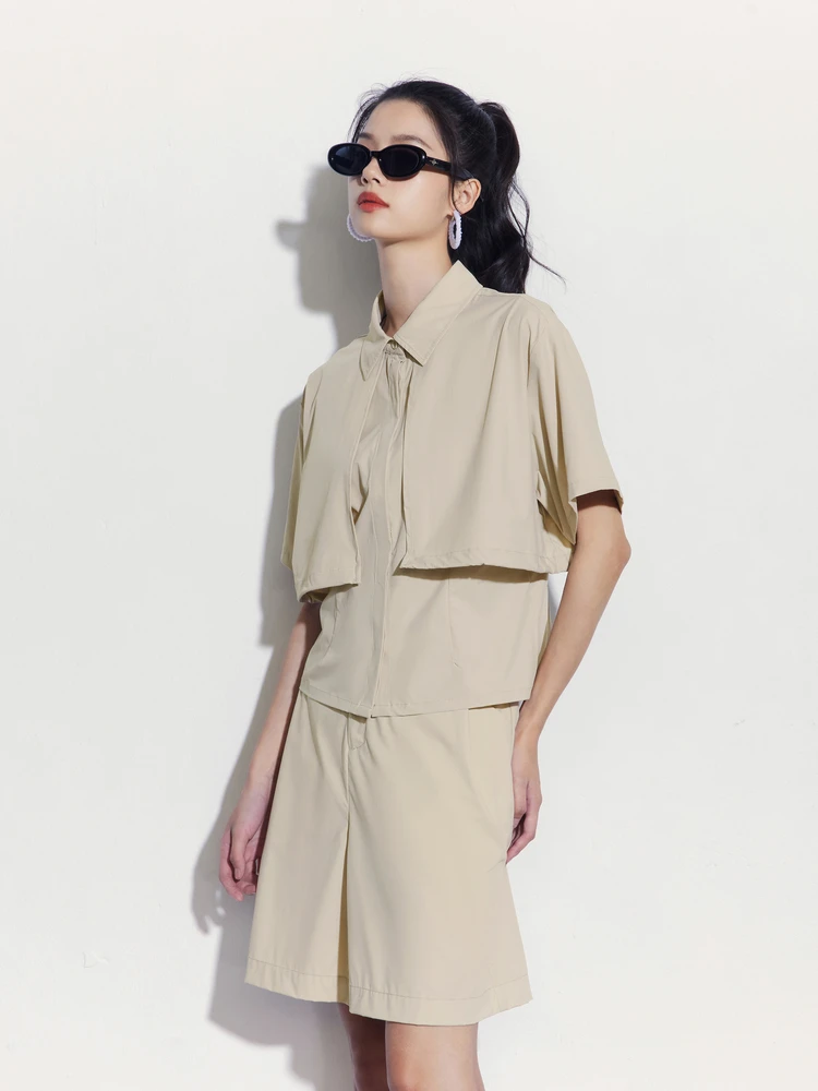  Женская одежда 2024 летние новые рубашки с регулируемым подолом функциональные