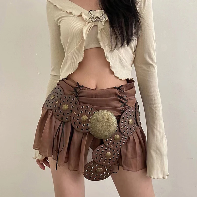 Женский джинсовый ремень с вырезами мягкий и прочный в западном стиле широкими