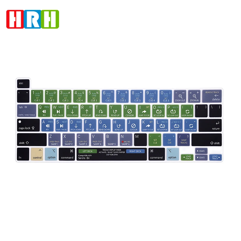 

HRH Serato DJ Shortcut Hotkey Keyboard Cover Skin For MacBook New Pro 16 13 2019 A2141 M1 M2 Chip A2338/A2251/A2289 2020+ 2022+