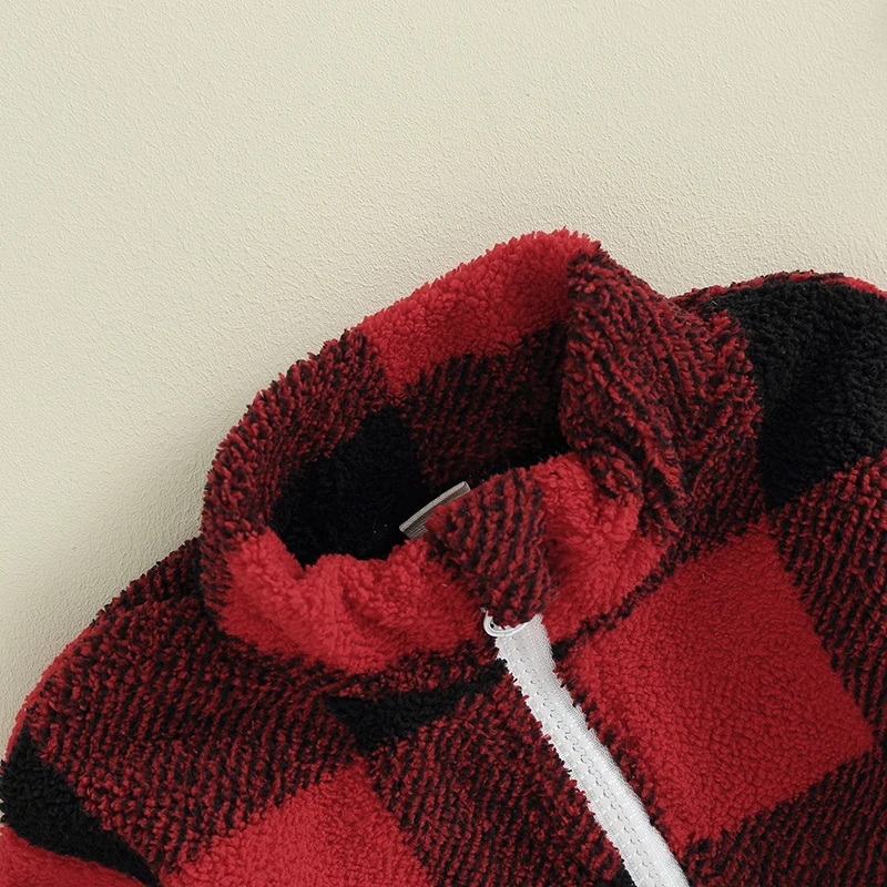 

Kids Sweatshirt Long Sleeve Stand Collar Plaid Patchwork Hoodie Pullover Clothes for Boys Girls