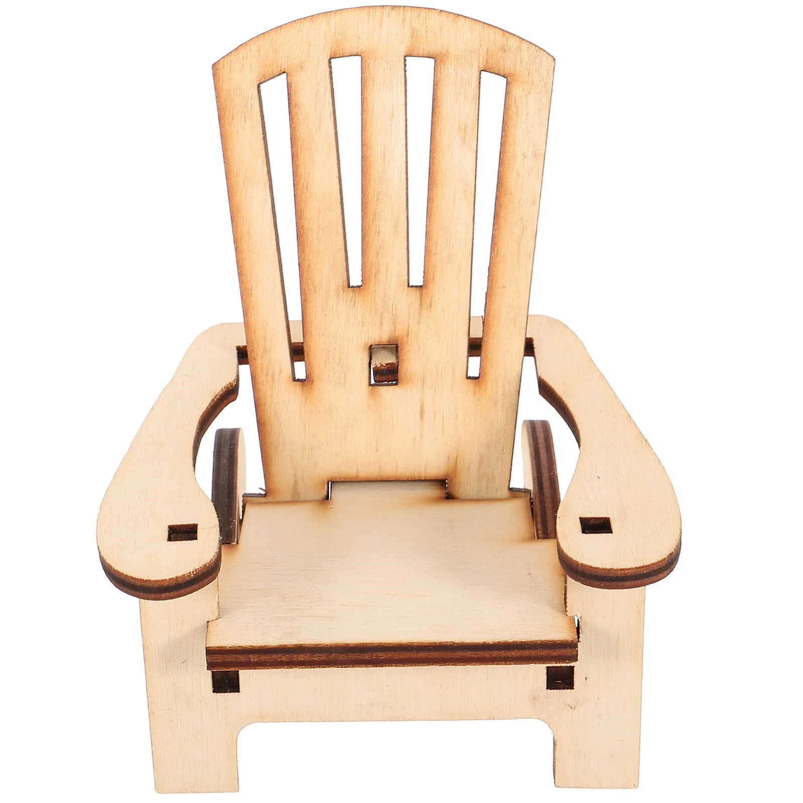 

Wooden Assemble Tiny Chair Miniature House Furniture Desktop Ornament Supplies
