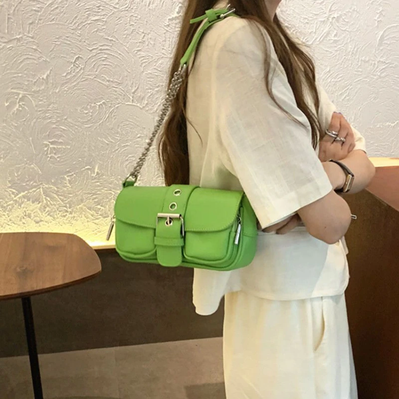 Retro Square Armpit Bag Fashion Women High Quality PU Leather Women's Designer Mini Handbag Vintage Shoulder Messenger Bag