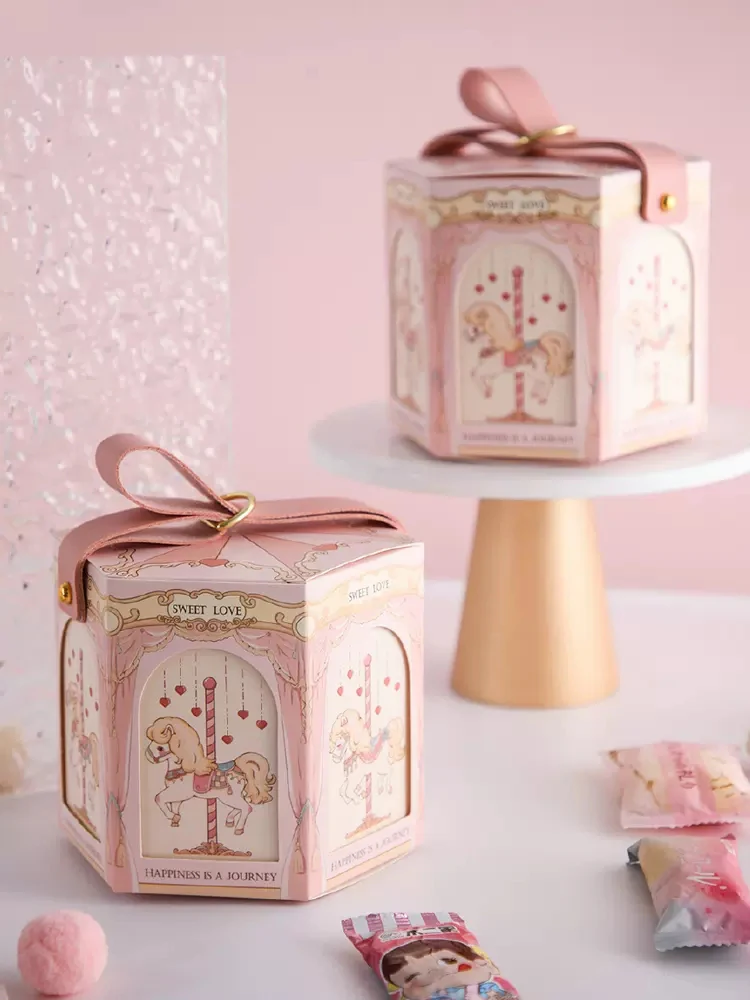 Carousel Horses Candy Box Packaging For Baby Shower Wedding Birthday Happy Circus Theme Party Decoration