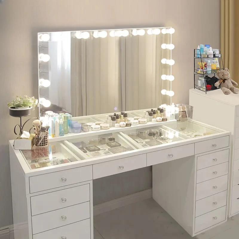 Большой комод 1 5 метра встроенное бытовое голливудское зеркало с подсветкой