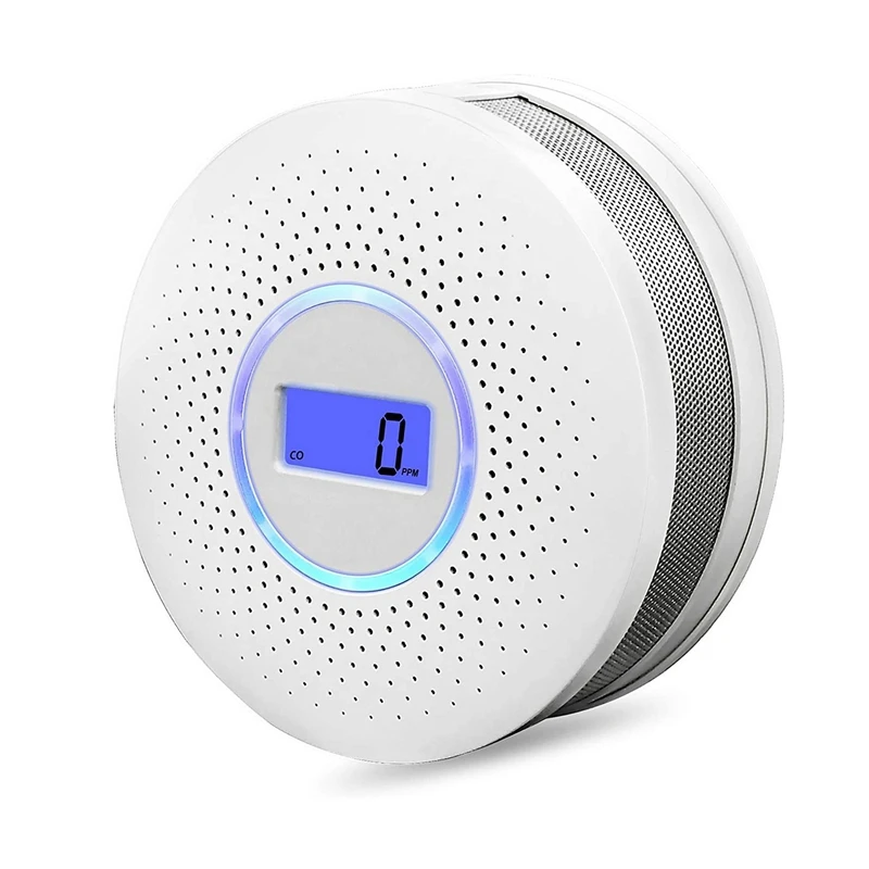 

Hot TTKK Combination Smoke & Carbon Monoxide Alarm Detector Dual Sensor CO Alarm Detector With LCD Display And Sound Warning