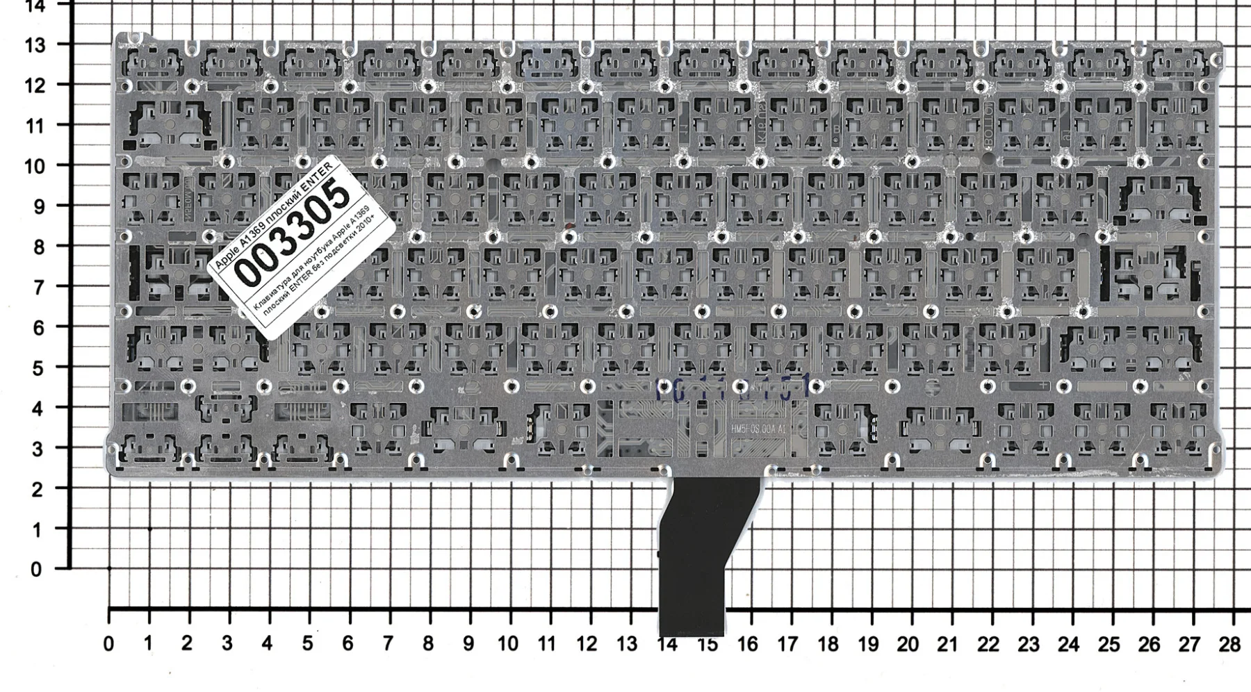 Клавиатура для Apple Macbook Air MC504 2010+ плоский ENTER без подсветки Русская Чёрная - купить