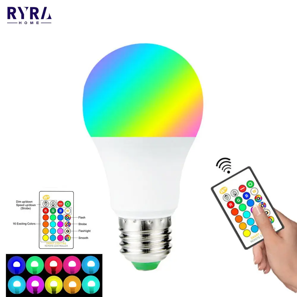 

Светодиодный RGB-светильник E27 с умным управлением, 3 Вт, 5 Вт, 10 Вт, 15 Вт