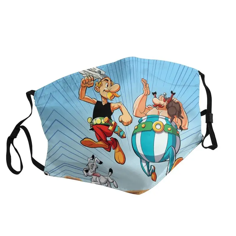 

Asterix Obelix Adventure Manga Reusable Men Getafix Dogmatix Mouth Face Mask Anti Dust Protection Cover Respirator Muffle