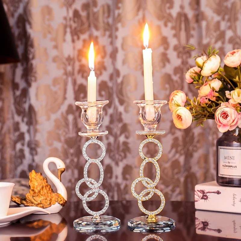 

Taper Candle holder, Crystal Candle holders for Taper Candles, Candlesticks Holder for Wedding Gifts,Coffee Dining Table