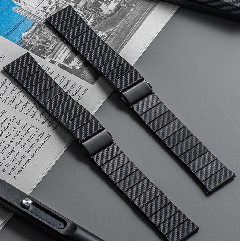 20mm 22mm Strap For Samsung Galaxy watch 5 Pro/4/classic 46mm Active 2 40mm 44mm Carbon Fiber bracelet Huawei GT/2e/3/Pro band