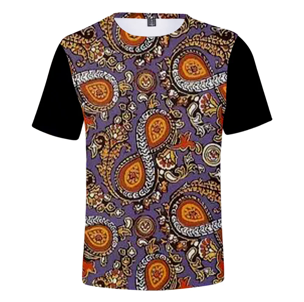 

2022LIANSHUO Summer New Trendy Brand Style Short-sleeved T-shirt 3D Color Block Square Print Men's Round Neck Fashion Sports Top