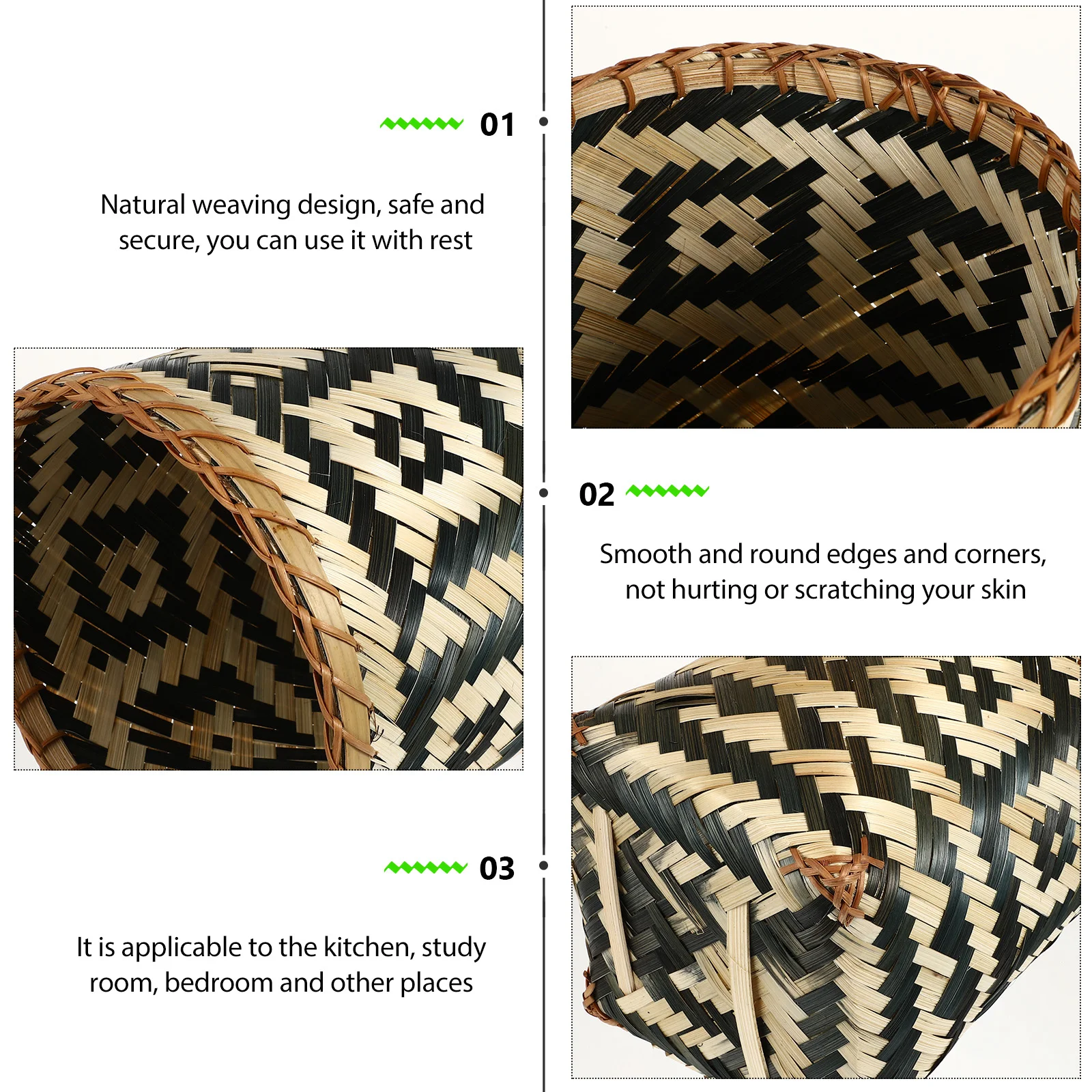 

Basket Trash Can Woven Waste Wicker Rattan Storage Bin Laundry Baskets Garbage Bathroom Flower Bamboo Wastebasket Decorative