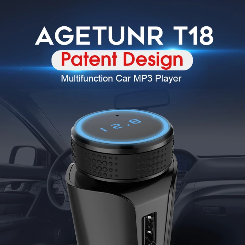 

Car FM Transmitter Intelligent Car Bluetooth4.1 Radio Adapter Wireless Car Bluetooth Transmitter Supports Hands-Free Calling
