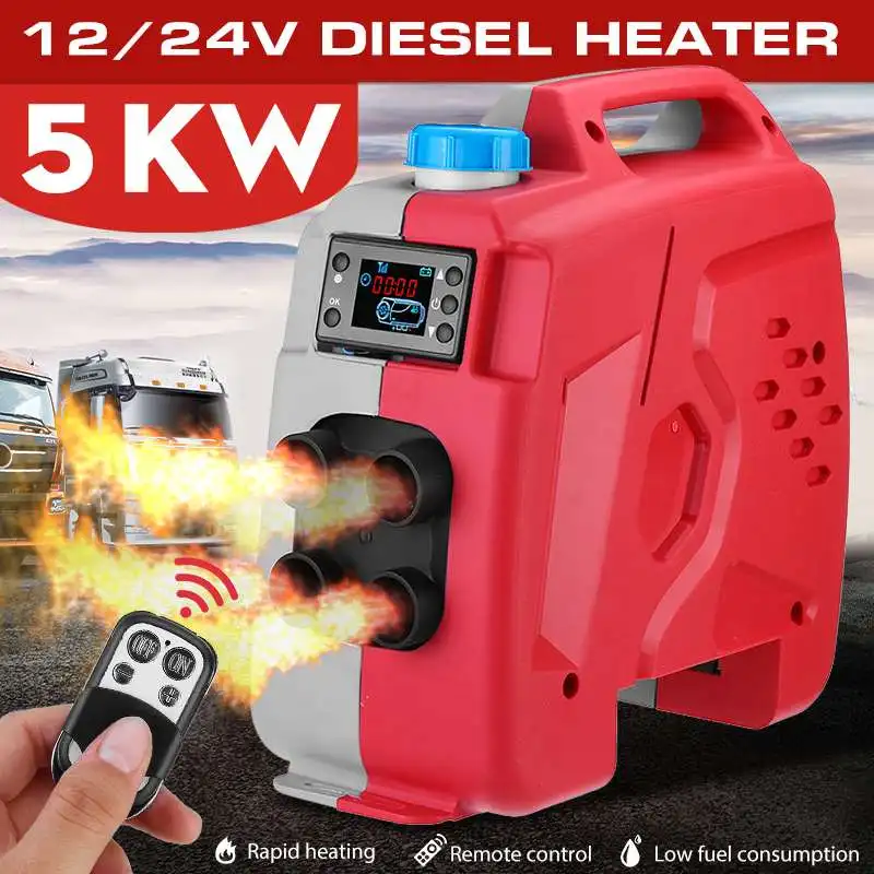 

BIG SALE 5KW 12V All In One Car Heater Defroster High Power Defrost Fog Machine Car Heating Car Appliances LCD 4 Holes