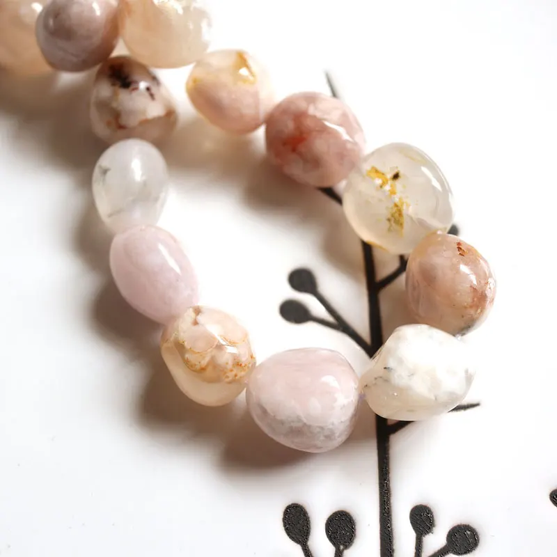 

Бусины из агата Nugget 15 дюймов, розовый кварц, вишня, Сакура, драгоценности, сделай сам для женщин