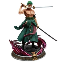 one piece three swords roronoa zoro gk figure model anime 39cm statue exquisite collection toy luffy friend action figma