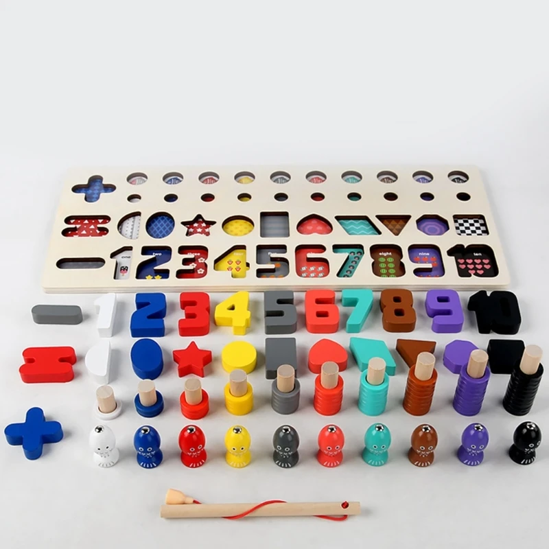 

Kids Training Magnetic Fishing Game Educational Plug Toy Fruit Chopping GXMB