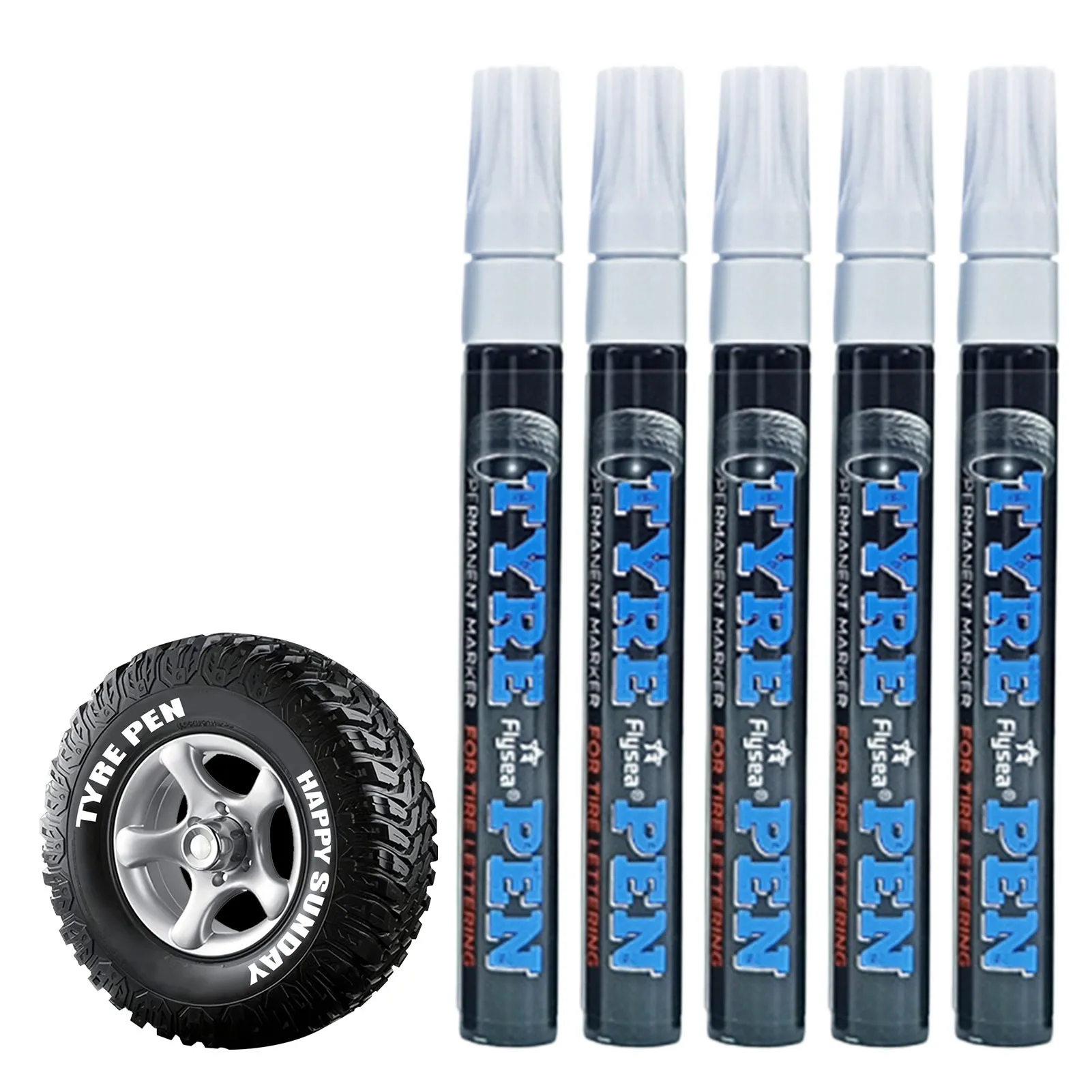 

White Marker Pen Permanent Marker For Car Bike Motor Tires White/Black Paint Pen For Car Paint Waterproof Permanent Marker For