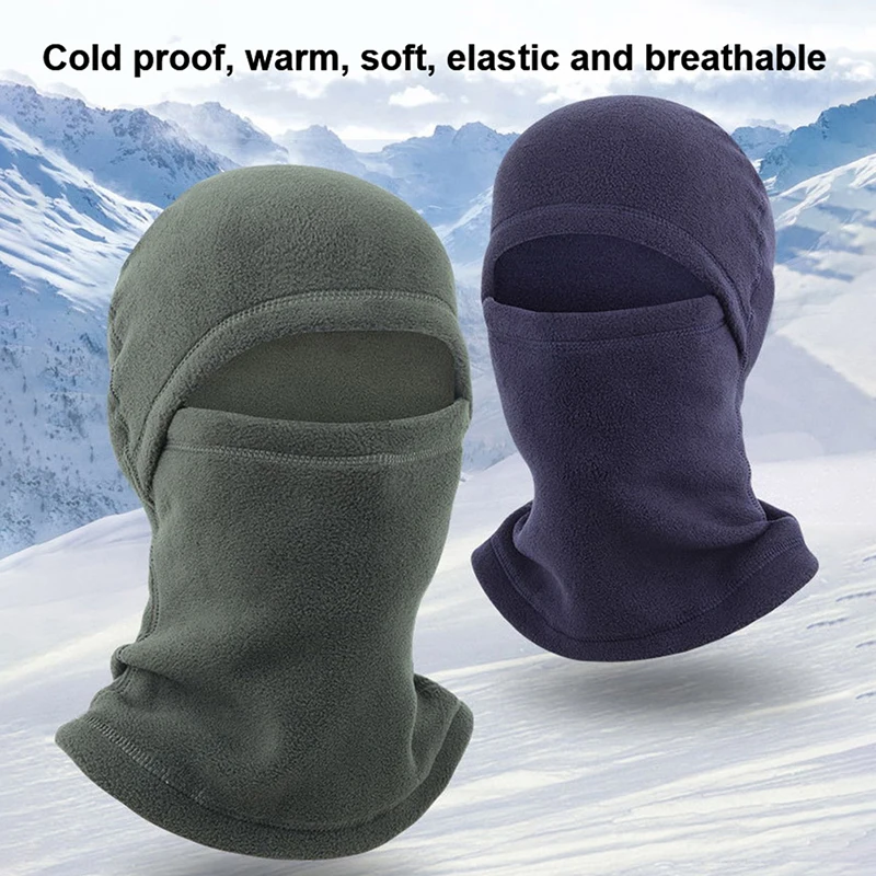 

Winter Fleece Hat and Scarf Set Thermal Head Cover Tactical Warm Face Mask Neck Warmer Sport Cycling Ski Scarf Hat