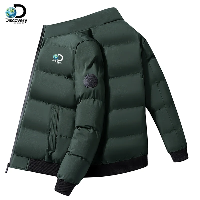 2022 New Discovery Channel Men's Cotton Stand Collar Winter Coat Thickened Warm Fashion Street Style Outdoor Jacket