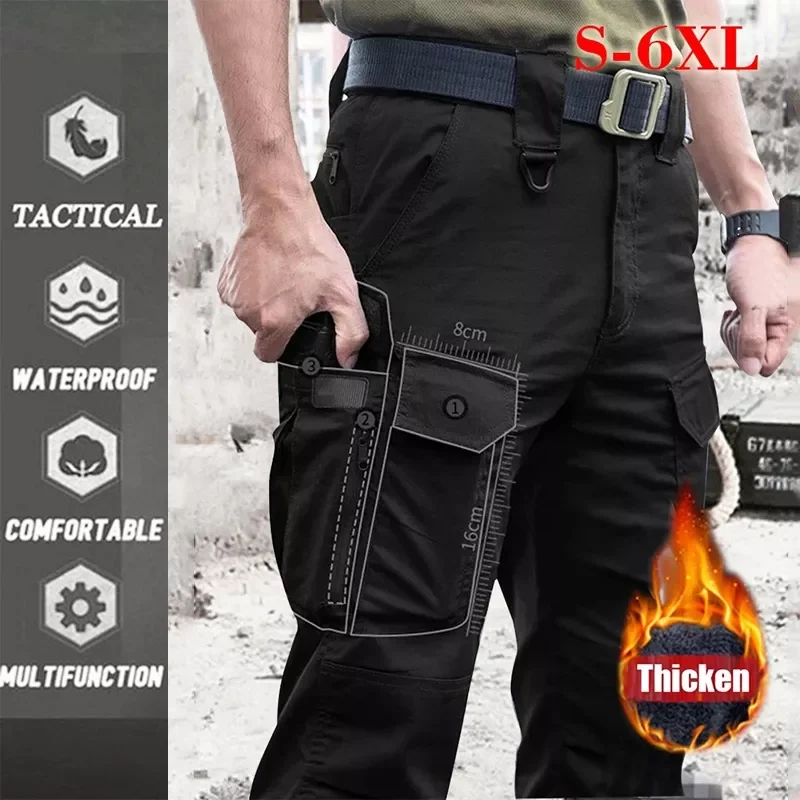 

Winter Men's Cargo Pants Tactical Pant Warm Thick Army Military CamouflageTrousers Men Multi-pocket Work Casual Pants