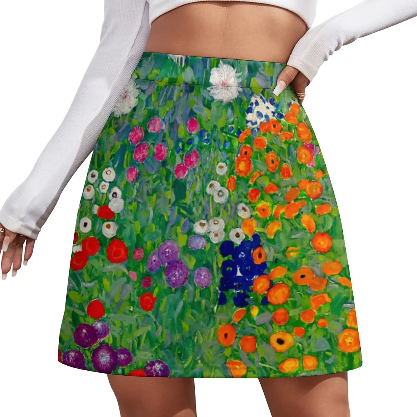 

Colorful Floral Skirt Gustav Klimt Print Aesthetic Casual Skirts Female Cute Mini Skirt Design Clothes Birthday Present