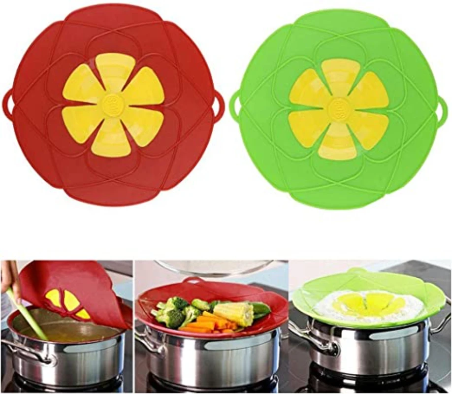 Silicone Lid Spill Stopper Cover for Pot Pan 26CM Pot Pan Cover Boil Over Safeguard Multi-Function Home Kitchen Cooking Tool