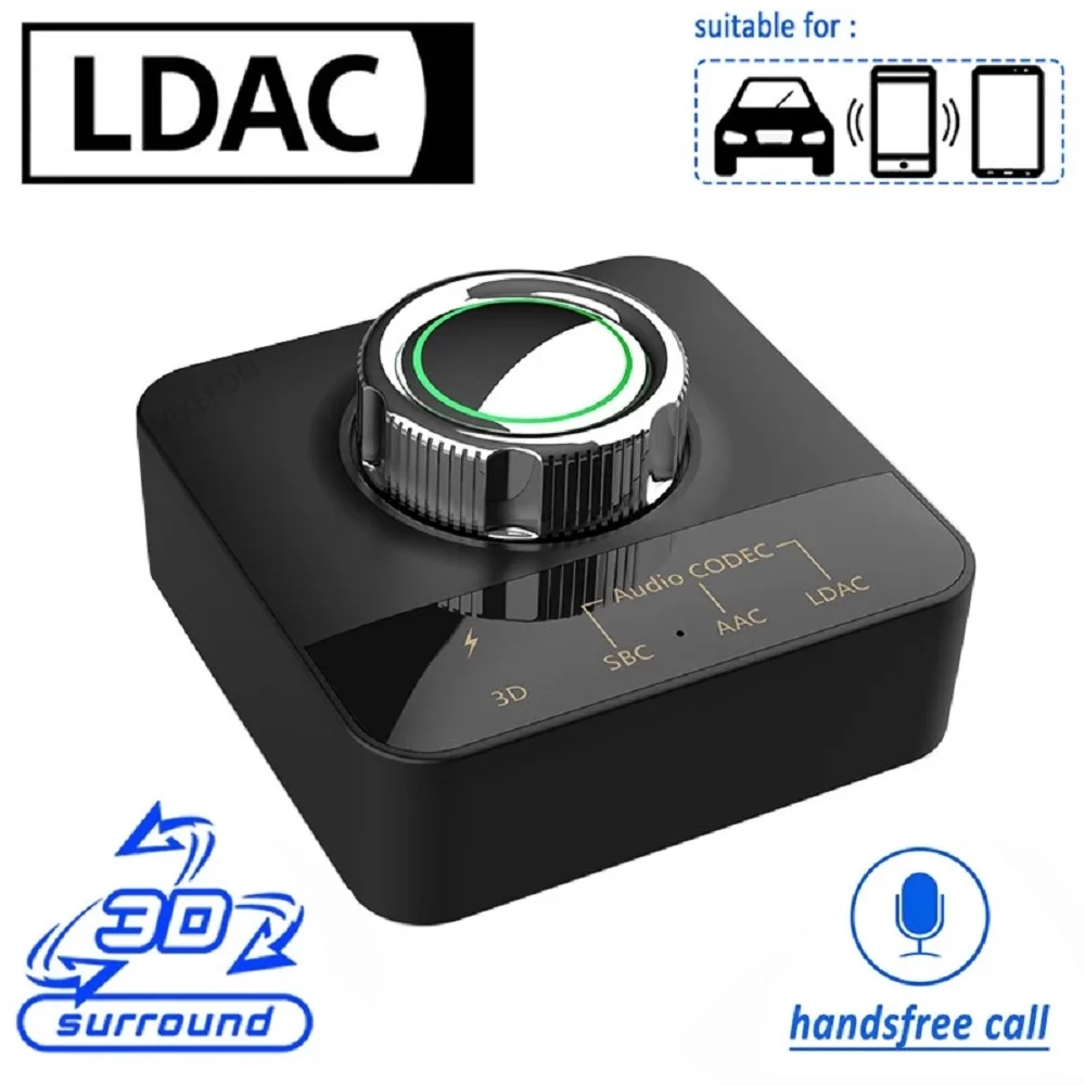

Bluetooth-аудиоприемник LDAC с объемным звуком, беспроводной аудиоадаптер для динамика, 3,5 мм, RCA, домашняя стереосистема для потоковой передачи музыки