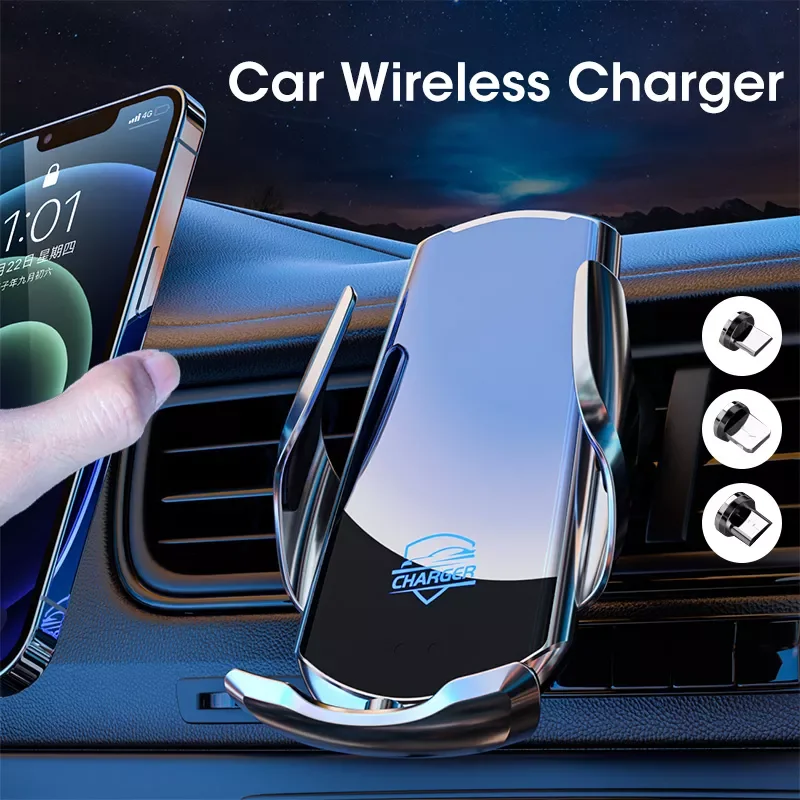 

Car Holder for Phone Induction Charger Wireless Chargers Auto for iPhone QI Fast Charging Mount Automatic Sensor