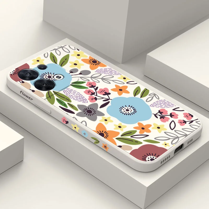 

Color Block Pattern Phone Case For OPPO Reno 8 8T 8Z 7 7Z 6 5 F19 F9 Pro 4G 5G Liquid Silicone Cover