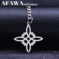 witchcraft celtics knot key chain silver color stainless steel witchs irish knot amulet jewelry llaveros para mujer k7053s02