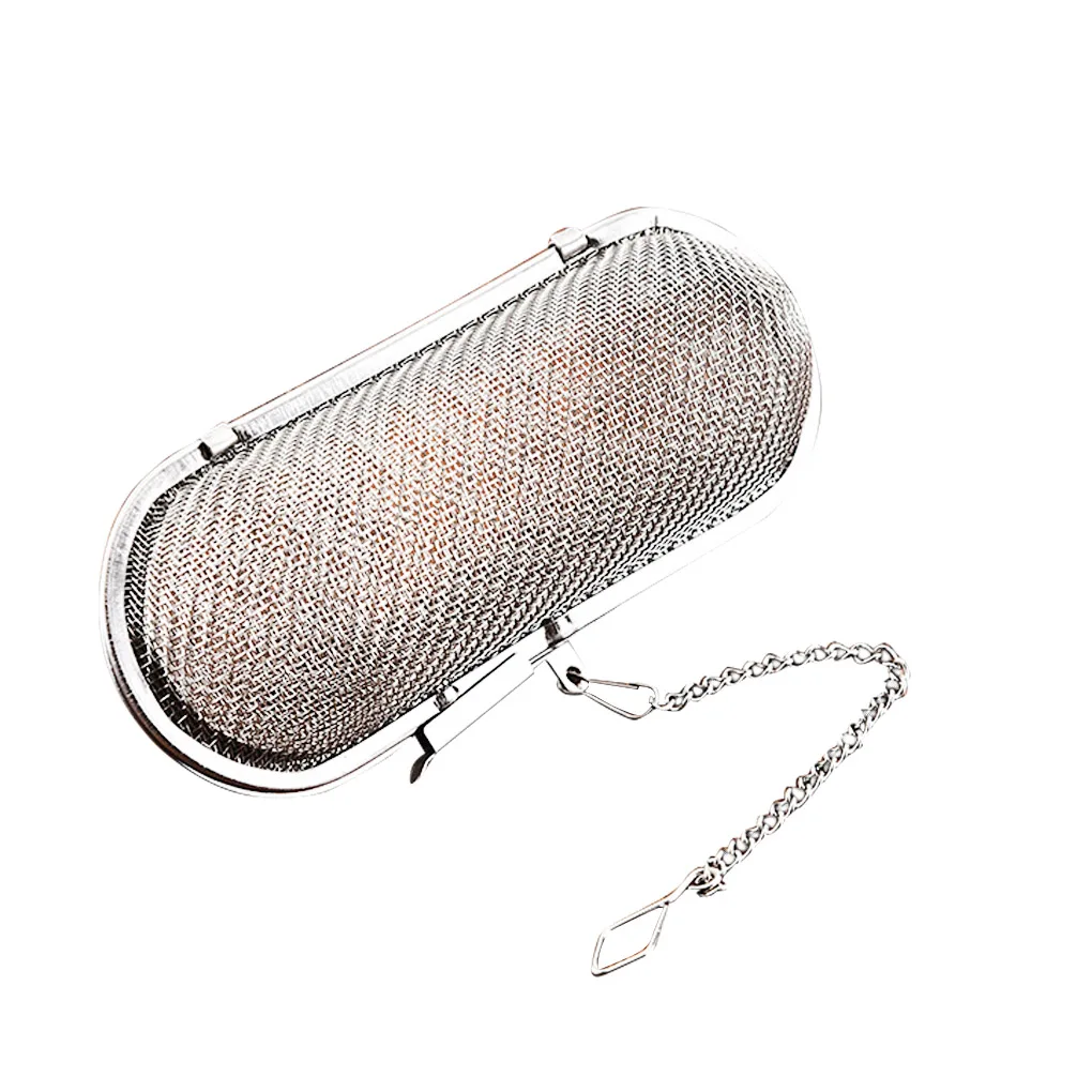 

Portable Tea Strainer Tea Diffuser Stainless Steel Mesh Tea Leaves Infuser Extended Chain Hook Spices Seasonings Filter