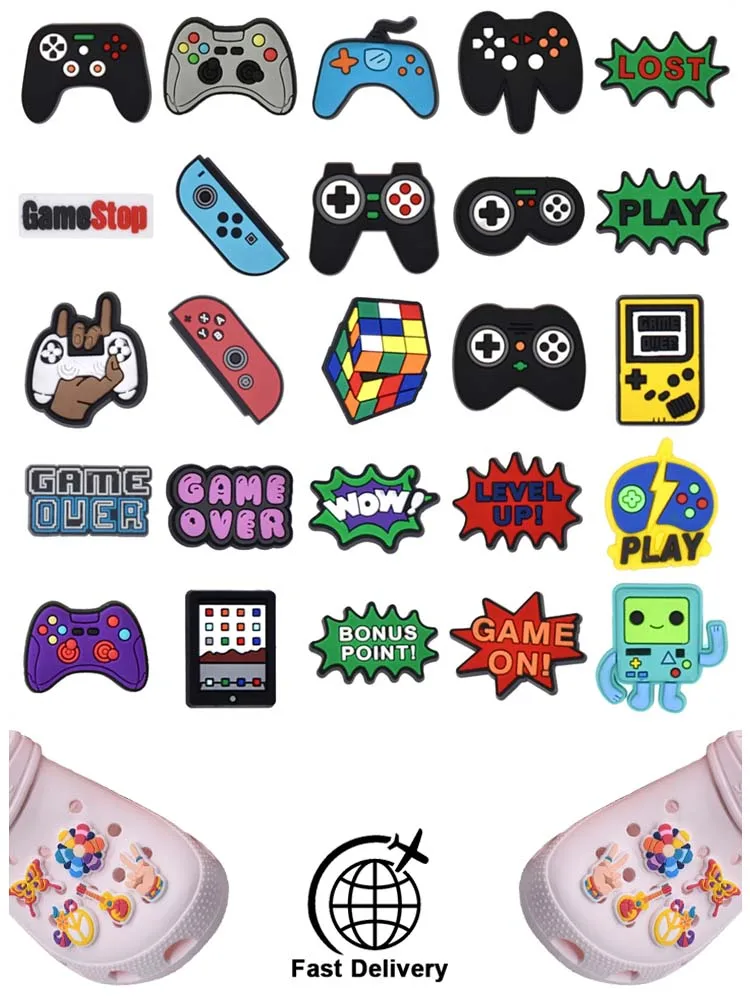 

1Pcs PVC Gamepad for Croc Charm DIY Shoes Accessories Badge Women Clogs Buckle Kids Pins Decoration Jeans X-mas Gift Wholesale