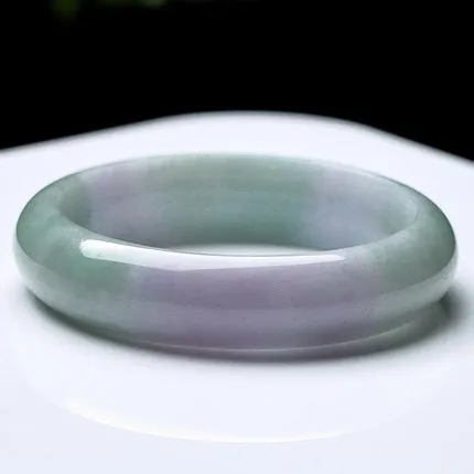 

zheru jewelry natural Burmese light two-color jadeite 54mm-64mm bracelet elegant princess jewelry for mother to girlfriend