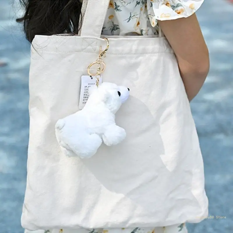 Y4UD мультяшный плюшевый брелок с белым медведем милый в виде чучела кулон детский
